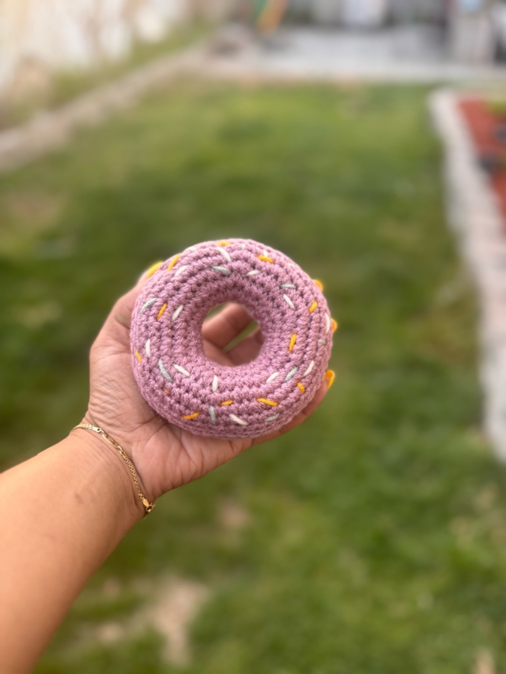 Crochet Donut Set Handmade Plush Play Food Decor Soft Toy Gift - Picture 7 of 7